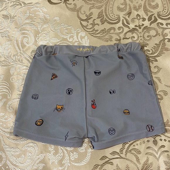 BOYS SOFT GALLERY DON SWIM TRUNK GRAY GRAFFITI FOOD FUN PRINT SIZE 6 - Picture 2 of 7